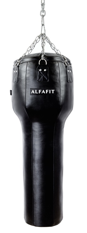 Апперкотный боксерский мешок ALFAFIT, вертикальный из натуральной кожи на цепях