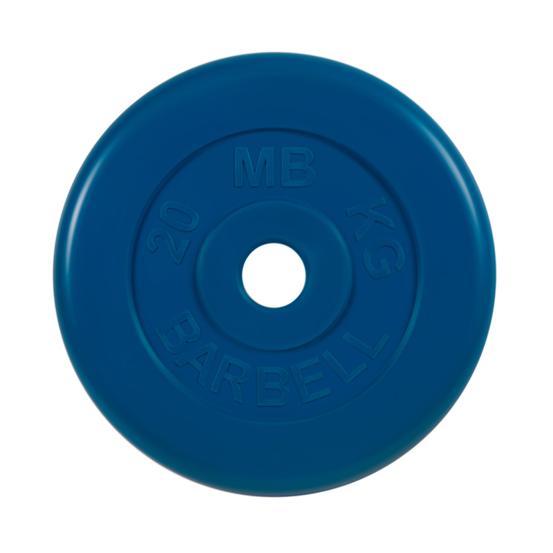 Диск обрезиненный "Стандарт" 20 кг 51 мм синий MB Barbell MB-PltC51-20