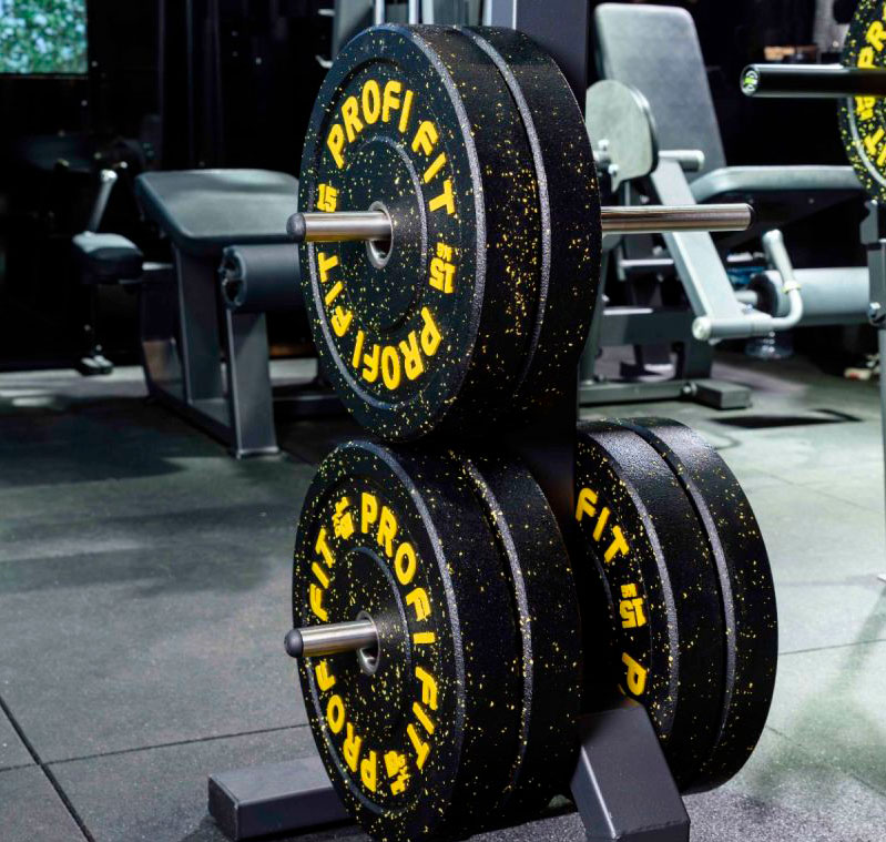 Диск для штанги 15 кг D51 мм HI-TEMP с цветными вкраплениями PROFI-FIT ЗС-63