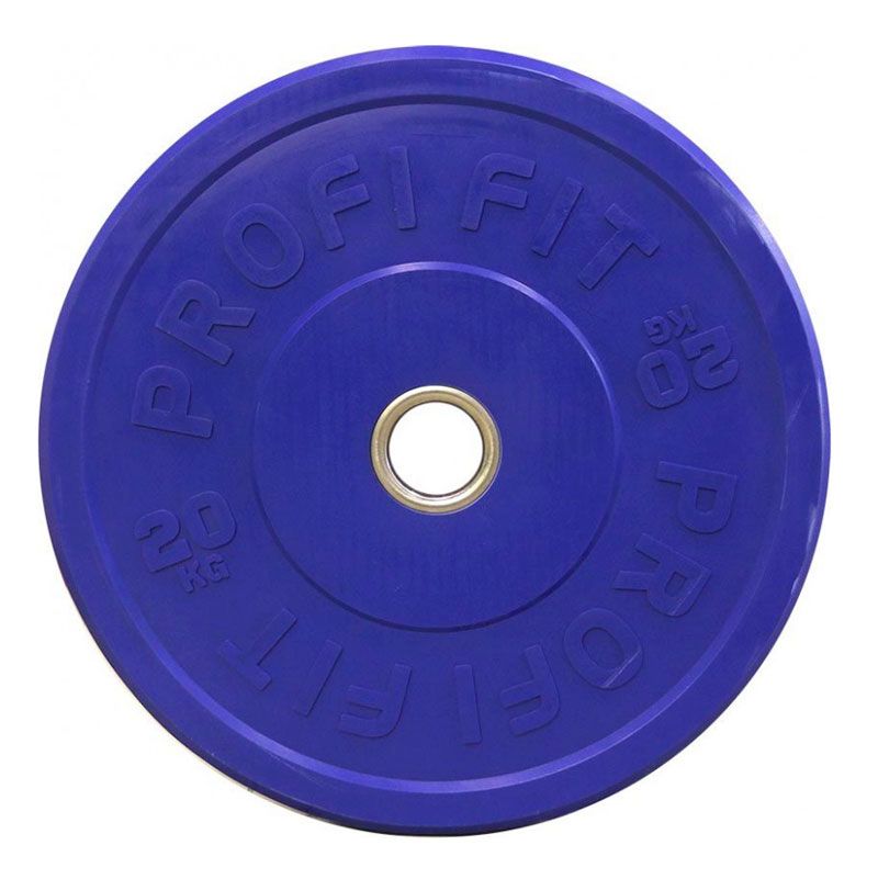 Диск для штанги 20 кг 51 мм каучуковый синий PROFI-FIT
