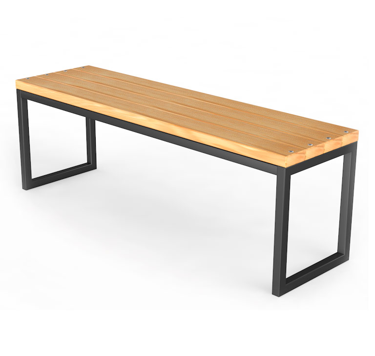 Уличная скамейка без спинки "Прямоугольник", длина 3000 мм ГТ-511