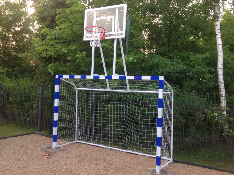 Ворота с баскетбольным щитом из оргстекла для зала Glav