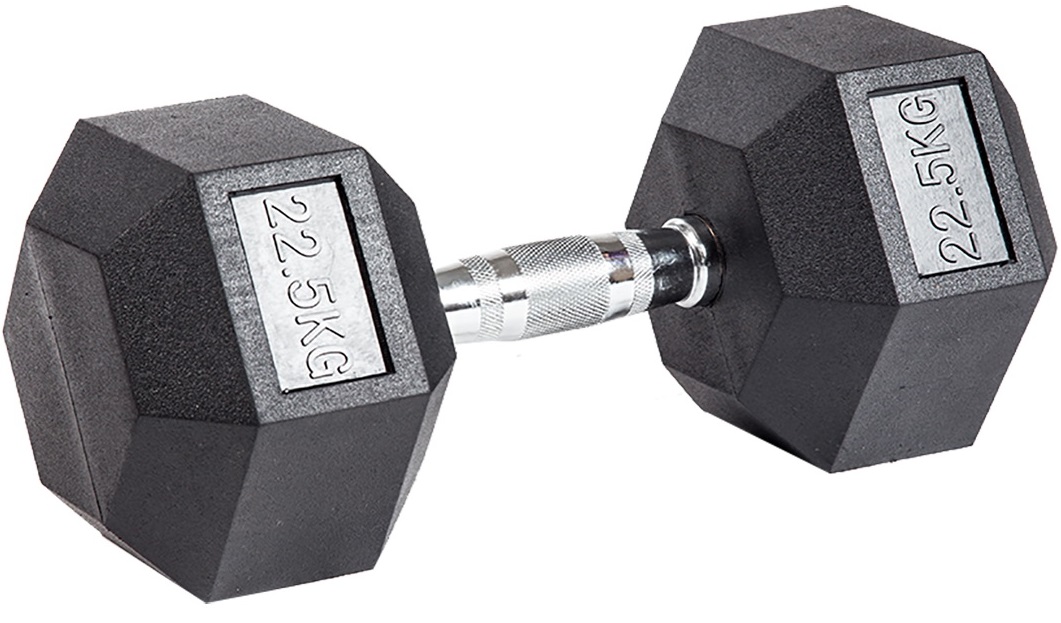Гантель гексагональная обрезиненная 22,5 кг ЗС-206