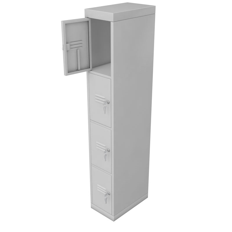 Шкаф для раздевалок металлический четырехдверный, ширина 300 мм Glav