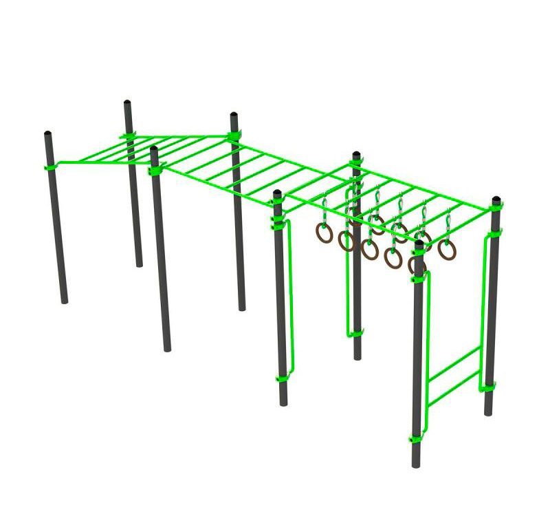 Рукоход ГТО с изменением высоты с подвижными кольцами (разноуровневый) ЗС-1207