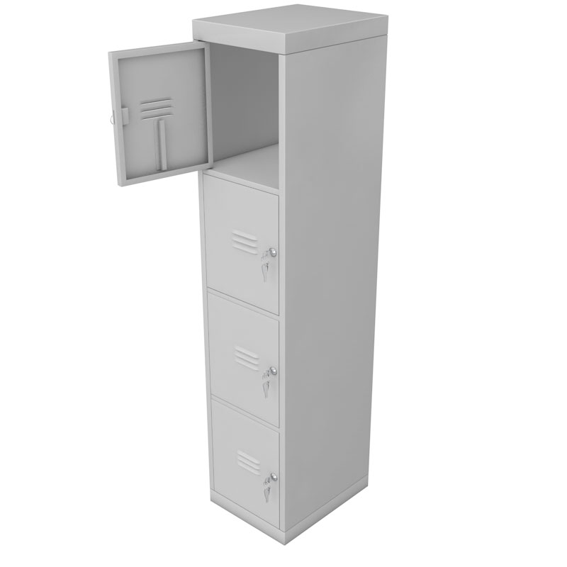 Шкаф для раздевалок металлический четырехдверный, ширина 400 мм Glav