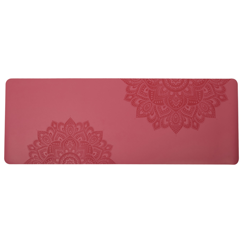 Коврик для йоги INEX Yoga PU Mat полиуретан c гравировкой 185 x 68 x 0,4 см, розовый