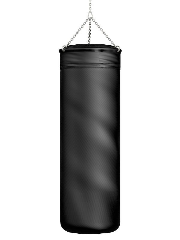 Боксерский мешок из тента, размер 350х1200 мм, вес 40-50 кг, черный Glav