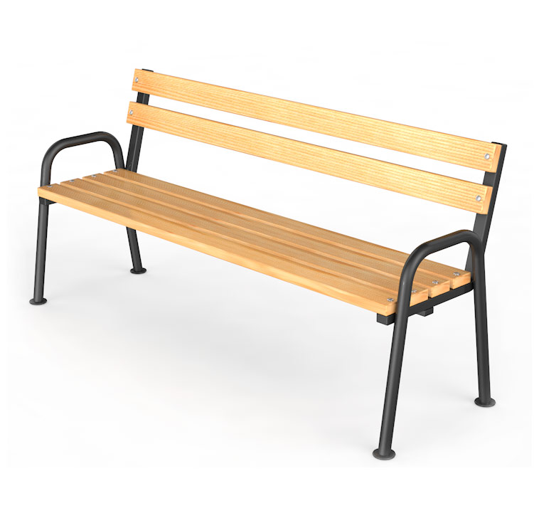 Уличная скамейка со спинкой "Стандарт", длина 1500 мм ГТ-513