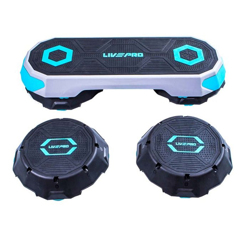 Степ-платформа LIVEPRO Step платформа, две ножки, черный/синий