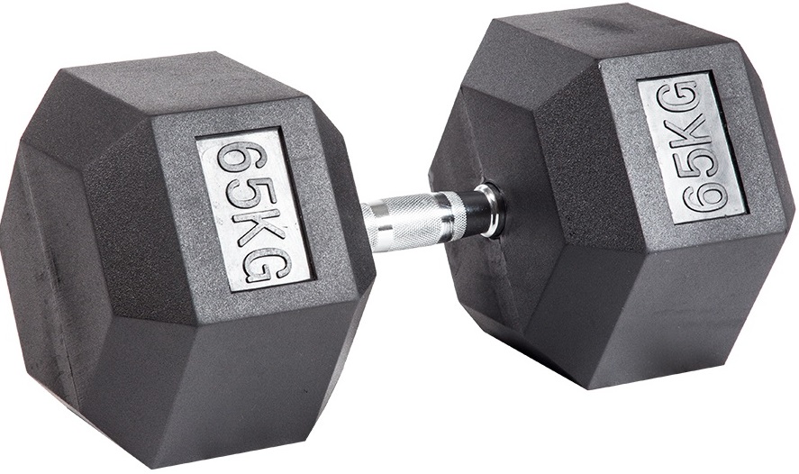 Гантель гексагональная обрезиненная 65 кг ЗС-220