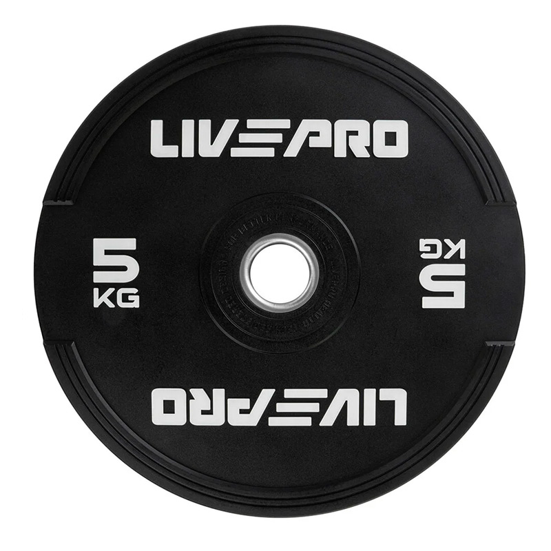 Бампированный диск LIVEPRO Rubber Bumper Plate 5 кг, черный/белый