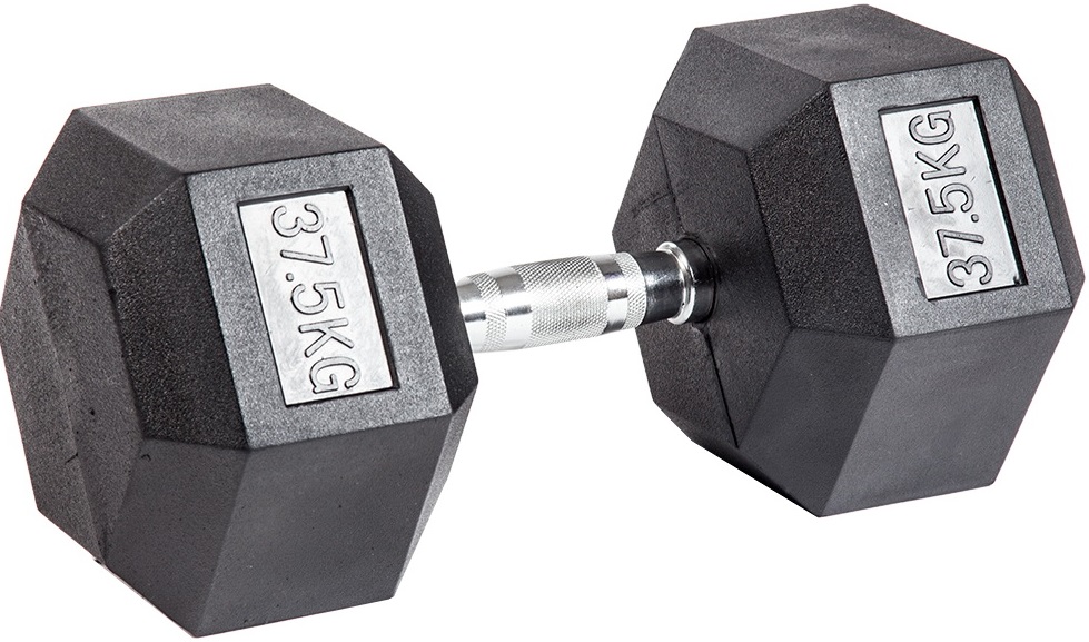Гантель гексагональная обрезиненная 37,5 кг ЗС-212