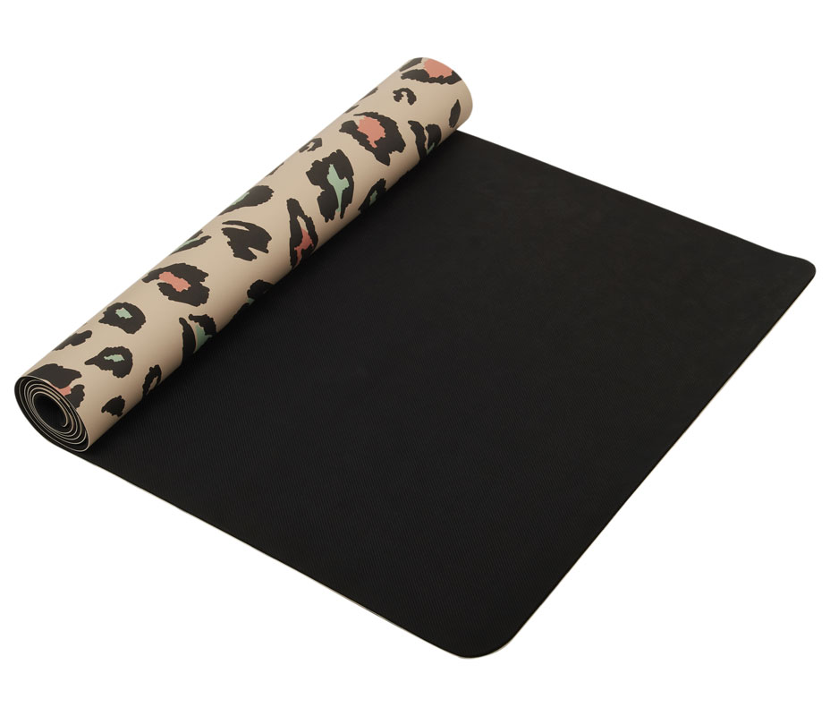Коврик для йоги INEX Yoga PU Mat полиуретан с принтом 185 x 68 x 0,4 см, леопард