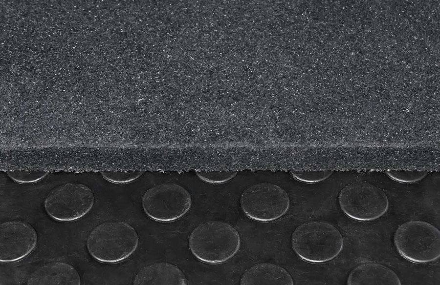 Напольное резиновое покрытие 1000х1000х30 мм (цвет - черный) Stecter