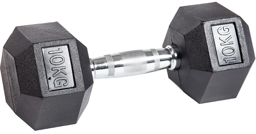 Гантель гексагональная обрезиненная 10 кг ЗС-201