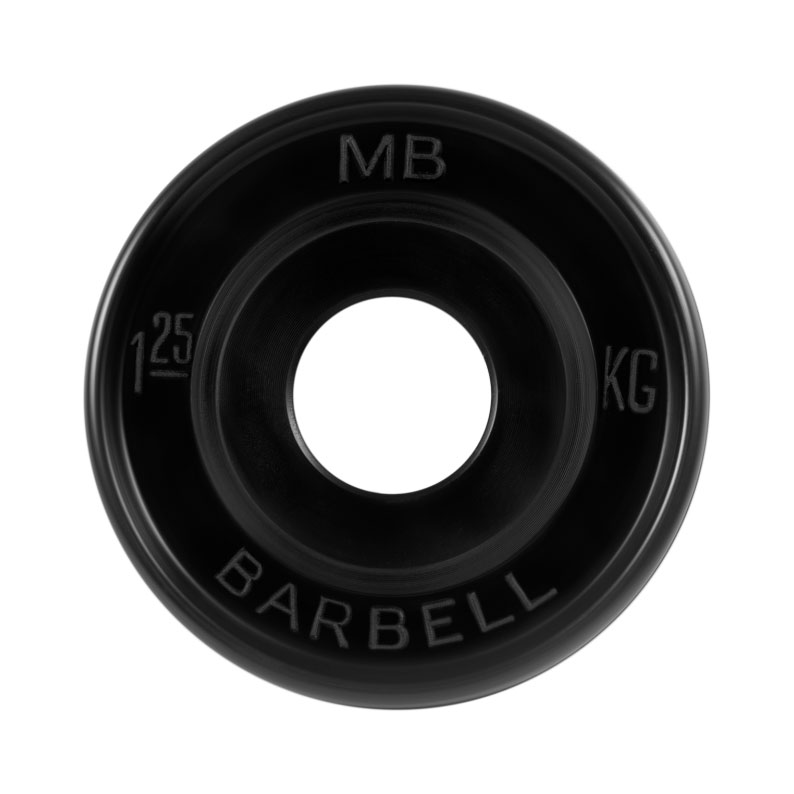 Диск обрезиненный "Евро-классик" 1,25 кг 51 мм черный MB Barbell MB-PltBE-1,25