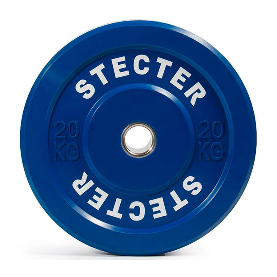 Диск тренировочный 20 кг (синий) для тяжелой атлетики, STECTER