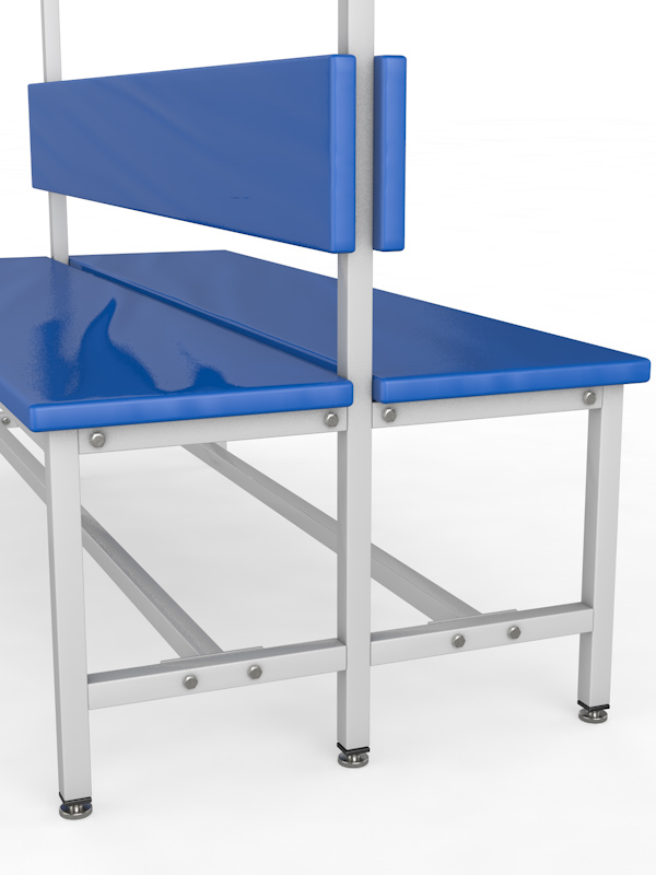 Скамейка для раздевалки с вешалкой двухсторонняя 2,5 мм Glav