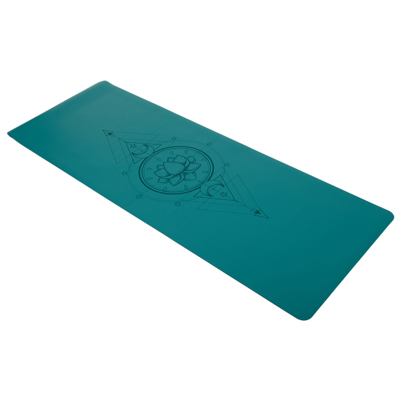 Коврик для йоги INEX Yoga PU Mat полиуретан c гравировкой 185 x 68 x 0,4 см, бирюзовый