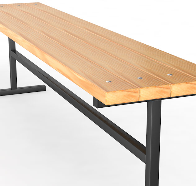 Уличная скамейка без спинки Тавр, длина 2000 мм ГТ-505