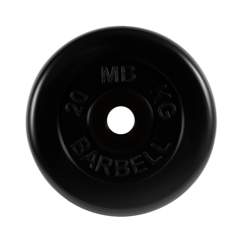 Диск обрезиненный "Стандарт" 20 кг 51 мм черный MB Барбел МВ-PltB51-20