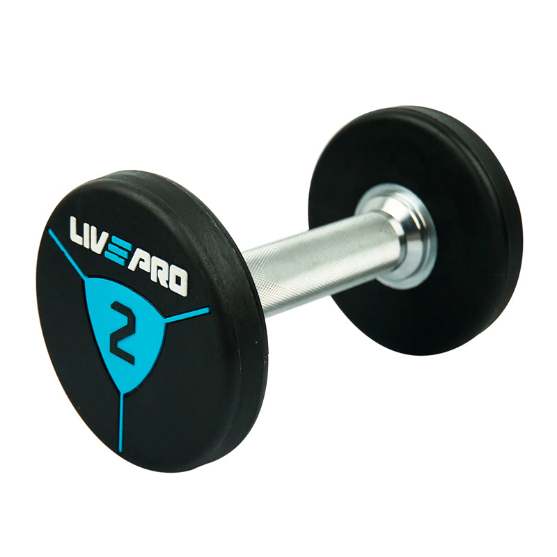 Гантели в уретане LIVEPRO Premium Urethane Dumbbells 2 кг, черный/синий