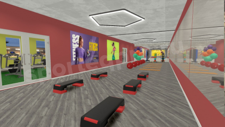 3D расстановка спортивного зала 246 кв.м.