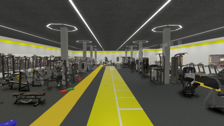 Расстановка тренажерного зала на 1400 кв.м.