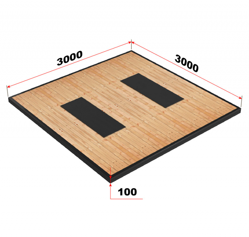 Помост тяжелоатлетический  тренировочный  3х3х0,10м ГТ-601