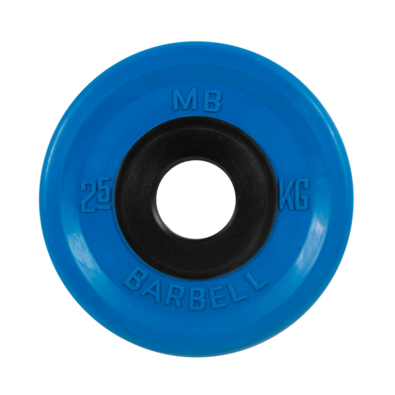 Диск обрезиненный "Евро-классик" 2,5 кг 51 мм синий MB Barbell MB-PltCE-2,5