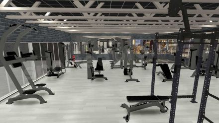3D визуализация фитнес-клуба площадью 500 кв. м.