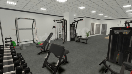 Расстановка зала тренажерного на 100 кв.м.