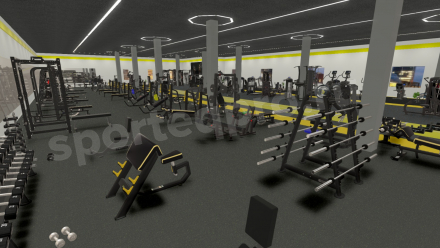 Расстановка тренажерного зала на 1400 кв.м.