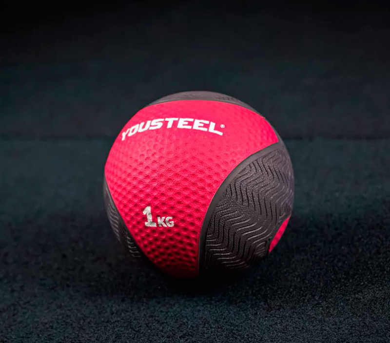 Резиновый медбол 1 кг красный YS-141