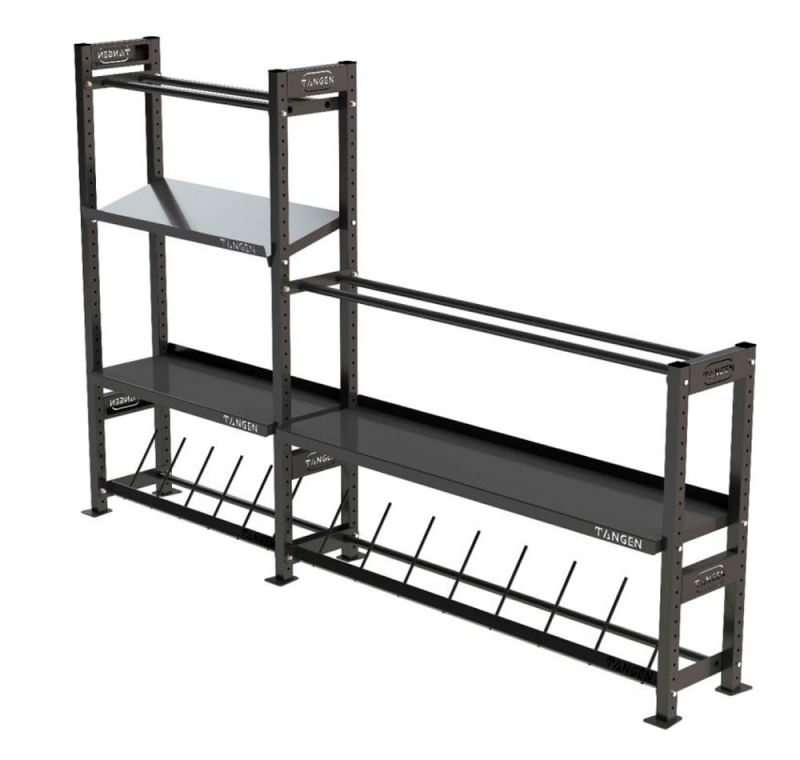 Стеллаж модульный для хранения  гантелей,  мячей, дисков и гирь 3100×480×1960 мм ЗС-234