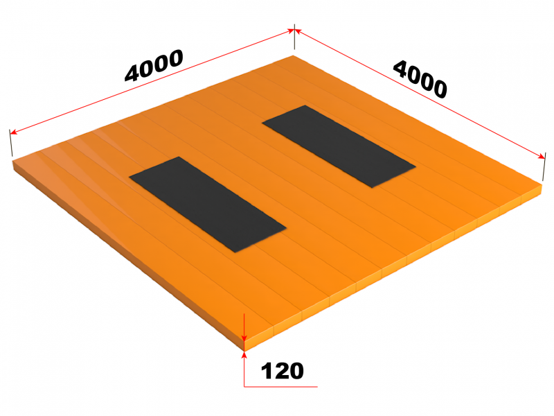 Помост тяжелоатлетический соревновательный 4х4х0,12м ГТ-599
