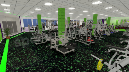 Расстановка зала тренажерного на 320 кв.м.