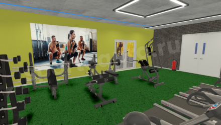 3D расстановка спортивного зала 246 кв.м.