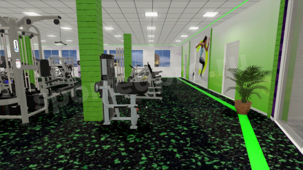 3D-расстановка тренажеров на 370 кв.м.