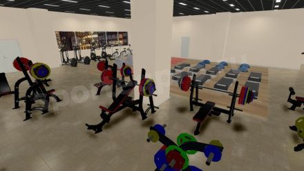 3D-расстановка фитнес-клуба на 850 кв.м.