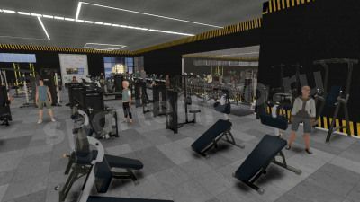 3D визуализация фитнес-клуба площадью 738 кв. м.