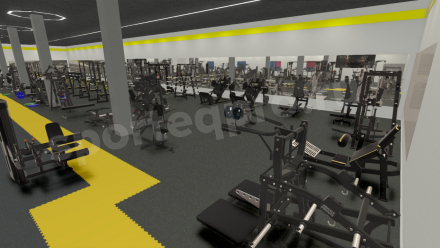 Расстановка тренажерного зала на 1400 кв.м.