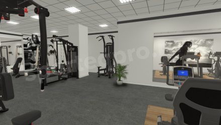 Расстановка зала тренажерного на 100 кв.м.