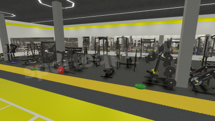 Расстановка тренажерного зала на 1400 кв.м.