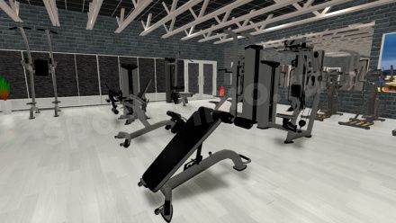 3D визуализация фитнес-клуба площадью 233 кв. м.