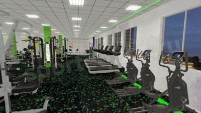 Расстановка зала тренажерного на 320 кв.м.