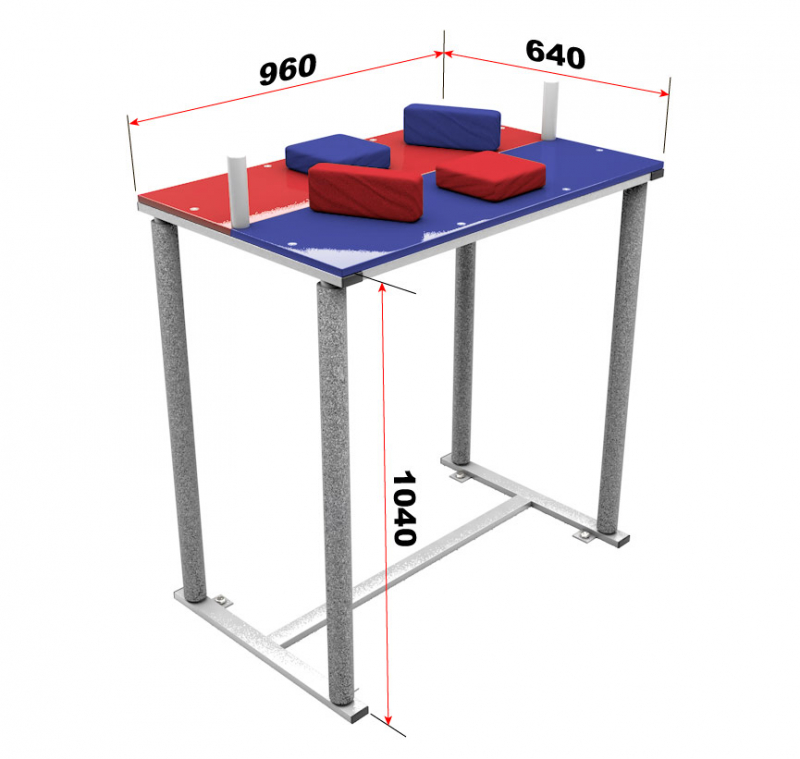 Стол для армрестлинга цельносварной 640*960*1040 мм ГТ-547