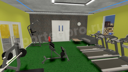 3D расстановка спортивного зала 246 кв.м.