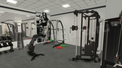 Расстановка зала тренажерного на 100 кв.м.